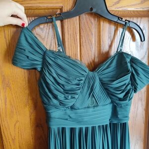 ASOS Green Pleated Maxi Dress